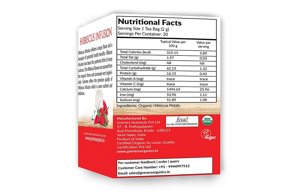 Grenera Hibiscus Infusion    Box  20 pcs